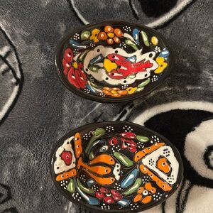 Set of 2 Aydin El Sanatlari Ceramic Turkish Pottery